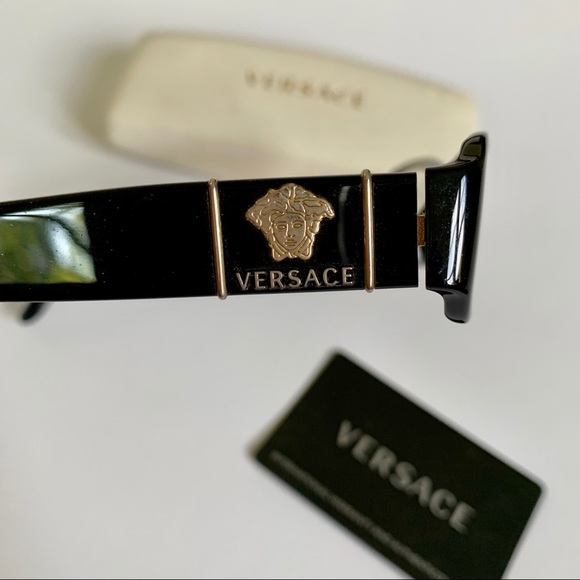 Versace Accessories - Versace Glasses Black Gold Thick Frame W/ case